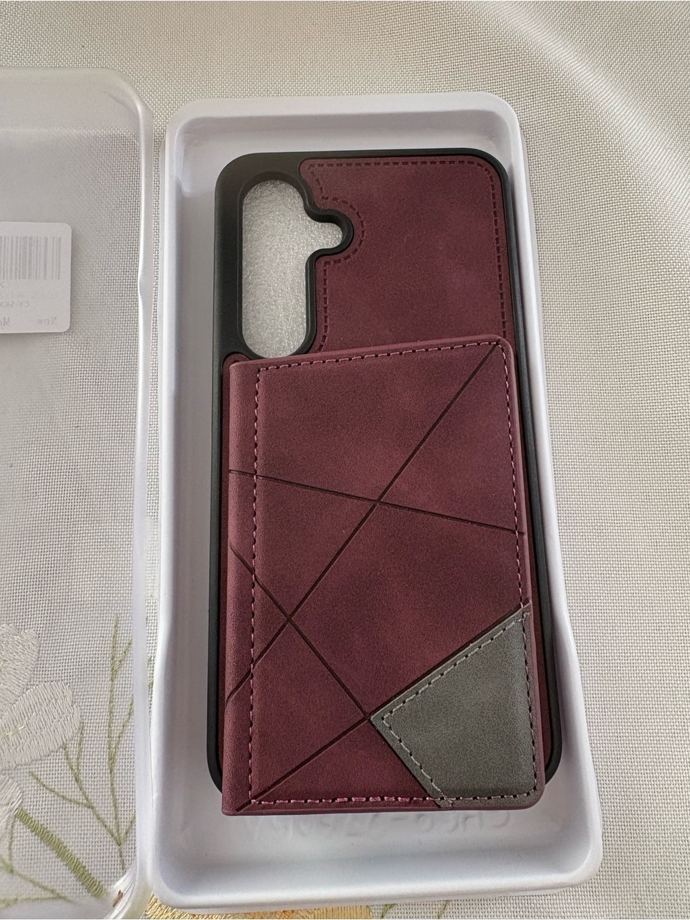 Slim Wallet Phone Case in Burgundy with Card Slot